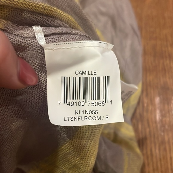 BCBG Max Azria Camille Dolman Sleeve Yellow/Gray Runway Collection Top small - Picture 6 of 8